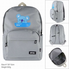 K-POP BTS Bulletproof Boy Scouts Gray Zipper School Bag Waterproof Wholesale BT21 Anime Backpack