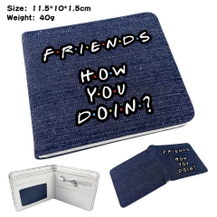 Friends Denim Folding Coin Purse Anime Wallet