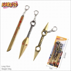 3PCS/SET Naruto Cartoon Weapon Pendants Key Ring Decoration Anime Keychain 15-16cm