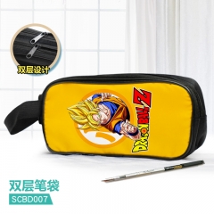 Dragon Ball Z Cartoon Pattern Double Layer Nylon Waterproof Pencil Bag