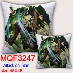 Attack on Titan/Shingeki No Kyojin Cartoon Cosplay Double Side Decorative Chair Cushion Cartoon Anime Square Pillow 45X45cm