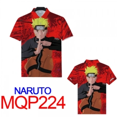 Hot Naruto Cosplay Print Fashion Anime Shirts Anime Short Sleeves Polo Shirts