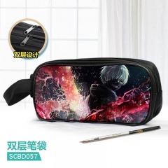 2 Different Styles Tokyo Ghoul Cartoon Pattern Double Layer Nylon Waterproof Pencil Bag