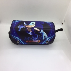 Sonic Pattern Double Layer Nylon Waterproof Pencil Bag