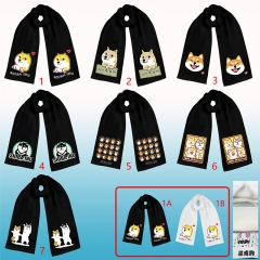 2 Colors Doge/Kabosu Funny Pattern Cartoon For Winter Anime Scarf