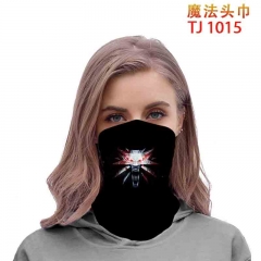 The Witcher Cartoon Pattern Polyester Anime Magic Turban+Face Mask
