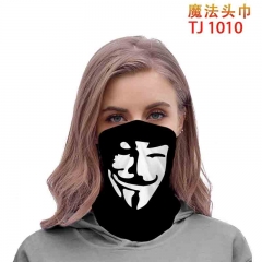 V for Vendetta Cartoon Pattern Polyester Anime Magic Turban+Face Mask