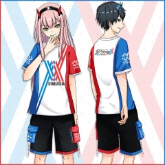 DARLING in the FRANXX Cartoon Character Cute Cosplay Anime Set Suit T shirts+Shorts Short Pants