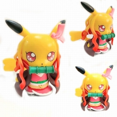 Q Version Demon Slayer: Kimetsu no Yaiba Kamado Nezuko COS Pikachu Collection Cartoon Charactor Cosplay Anime PVC Figure
