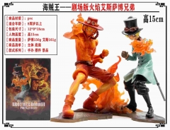 One Piece Flame Brother Portgas·D· Ace and Sabo Theater Version Character Japanese Cartoon Model Toy Anime PVC Figure