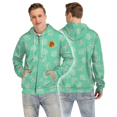 Animal Crossing: New Horizons Cosplay For Male 3D Printing Zipper Sweater Anime Hooded Hoodie