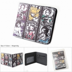 8 Styles Demon Slayer : Kimetsu no Yaiba Cartoon Color Coin Purse Folding PU Anime Short Wallet