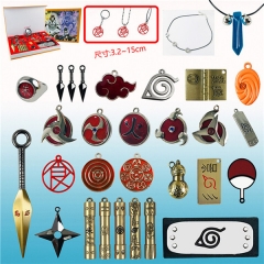 Naruto Manga Anime Necklace Keychain Headband (28pcs/set)