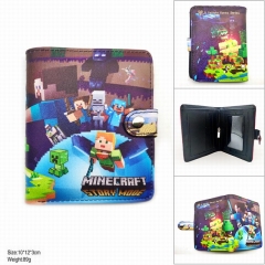2 Styles Minecraft Game Cosplay Cartoon Snap Button Purse Anime Short Folding Wallet