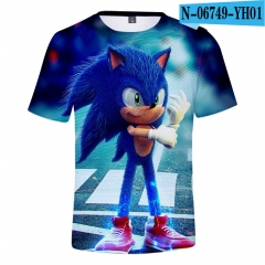 8 Styles For Adult and Children Sonic Game Cosplay Polyester 3D Anime T-shirt