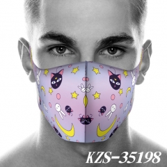 6 Styles Pretty Soldier Sailor Moon Pattern Anime Mask Space Cotton Anime Print Mask