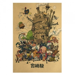 Japanese Anime Miyazaki Hayao Series Home Decoration Retro Kraft Paper Anime Poster