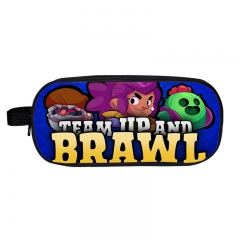 18 Styles Brawl Stars For Student Double Layer Polyester Anime Pencil Bag