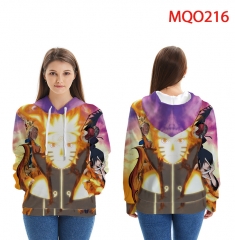 Naruto Cartoon Color Printing Patch Pocket Hooded Anime Hoodie (European Size)