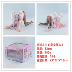 No Game No Life Shiro Bunny Girl Collection Model Toys Statue Anime PVC Figure 12cm