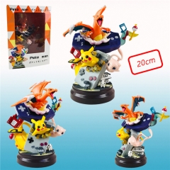 Pokemon Fantasy Pikachu Play Station Cartoon Model Toys Statue Anime PVC Figure 20cm