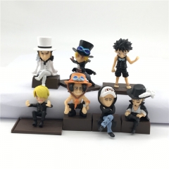 One Piece Black Styles Cartoon Character Collectible Anime PVC Figures (7pcs/set)