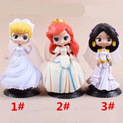 3 Styles Disney Princess Movie Character Collectible Toys Anime PVC Figure