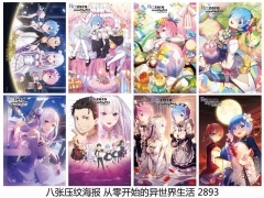 Re: Zero Kara Hajimeru Isekai Seikatsu Decorative Wall Collection Printing Paper Anime Poster (Set)