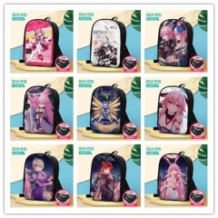 10 Styles MmiHoYo / Honkai Impact Custom Design Cosplay Cartoon Waterproof Anime Backpack Bag
