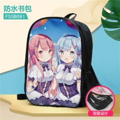 3 Styles Re: Zero Kara Hajimeru Isekai Seikatsu Custom Design Cosplay Cartoon Waterproof Anime Backpack Bag