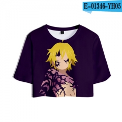 10 Styles The Seven Deadly Sins For Girls Customizable Crop Top Anime T-shirt