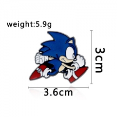 Sonic Game Character Cosplay Pattern Decorative Anime Alloy Brooch