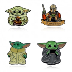 4 Styles Star War Yoda Movie Character Cosplay Pattern Decorative Anime Alloy Brooch