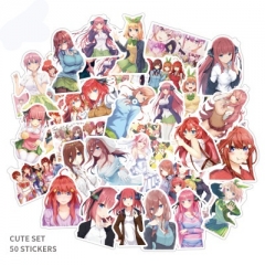 50PCS The Quintessential Quintuplets Decorative Pattern Waterproof Anime Luggage Stickers Set