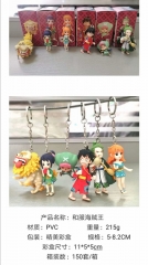6pc/Set One Piece Anime Figure Keychain