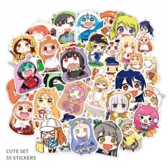 50PCS Himouto! Umaru-chan Decorative Pattern Waterproof Anime Luggage Stickers Set