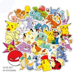 50PCS Pokemon Cartoon  Decorative Pattern Waterproof Anime Luggage Stickers Set