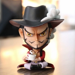 One Piece Dracule Mihawk Anime pvc Cartoon figure toy 10cm