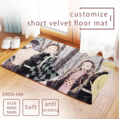 3 Styles 2 Sizes Demon Slayer: Kimetsu no Yaiba Cartoon Pattern Short Velvet Material Anime Carpet Floor Mat