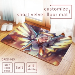2 Sizes Overwatch Game Pattern Short Velvet Material Anime Carpet Floor Mat