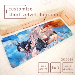 2 Styles Azur Lane Cartoon Pattern Short Velvet Material Anti-skidding Anime Carpet Long Floor Mat 60*160CM