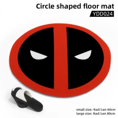 2 Sizes Deadpool Movie Character Pattern Circle Shaped Anime Floor Mat Carpet