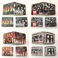4 Styles KISS Band Star PU Short Anime wallet