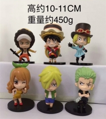 One Piece Japanese Cartoon Character Anime PVC Figure Toy (6pcs/set)