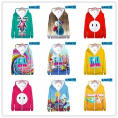 9 Styles Fall Guys Pattern Color Printing Patch Pocket Hooded Anime Hoodie