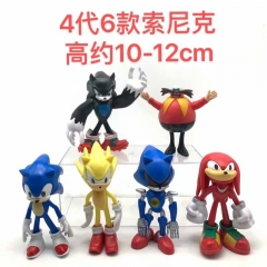 10-12cm 4pcs/Set Sonic Anime PVC Figure Toy