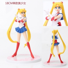 18CM Pretty Soldier Sailor Moon Cartoon Character Collectible Model Toy Anime PVC Figure