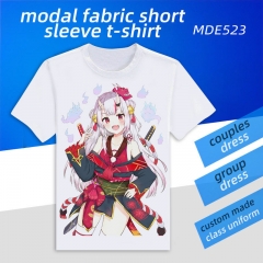 2 Styles Virtual Youtuber Custom Design Modal Fabric Material Short Sleeves Anime T-shirts