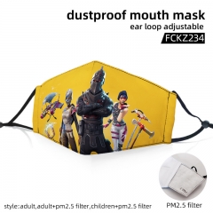 2 Sizes Fortnite with PM2.5 Filter Customizable Adjustable Ear Straps Anime Face Dust Mask