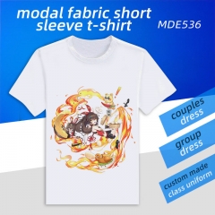 Genshin Impact Custom Design Modal Fabric Material Short Sleeves Anime T-shirts
